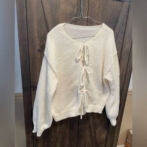 Front Tie Knit Sweater
